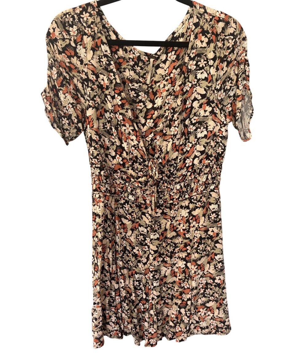 Free People $128 Forget Me Not Mini Dress Size 8 Floral Boho V Neck